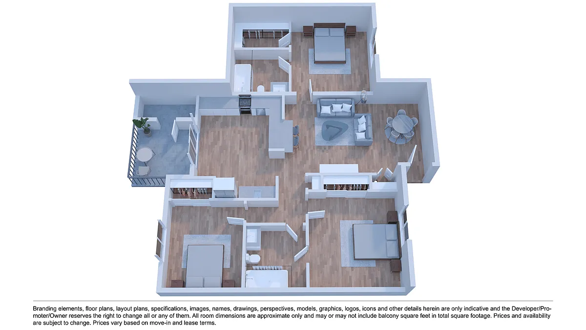 Floor plan Cortland 3B2B
