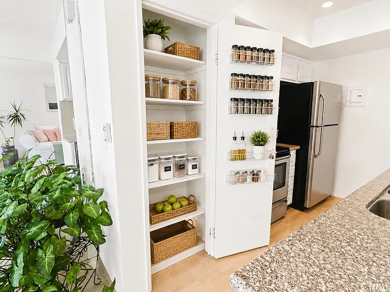 Two large pantries in kitchen