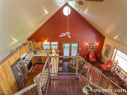 Upstairs view of living/kitchen