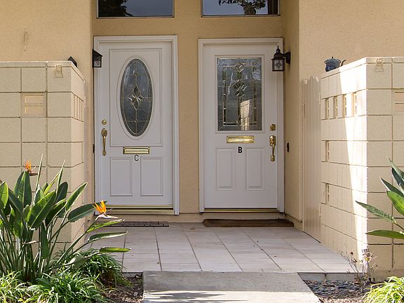 Pretty front door, left