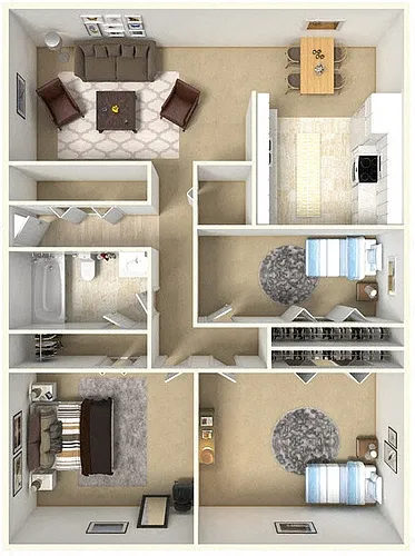 Floor plan 3 Bed 1 Bath