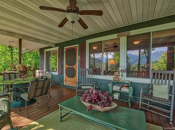 Covered main level porch from Living Room