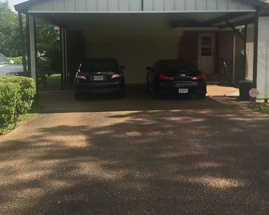 Back Patio, with attached garage.