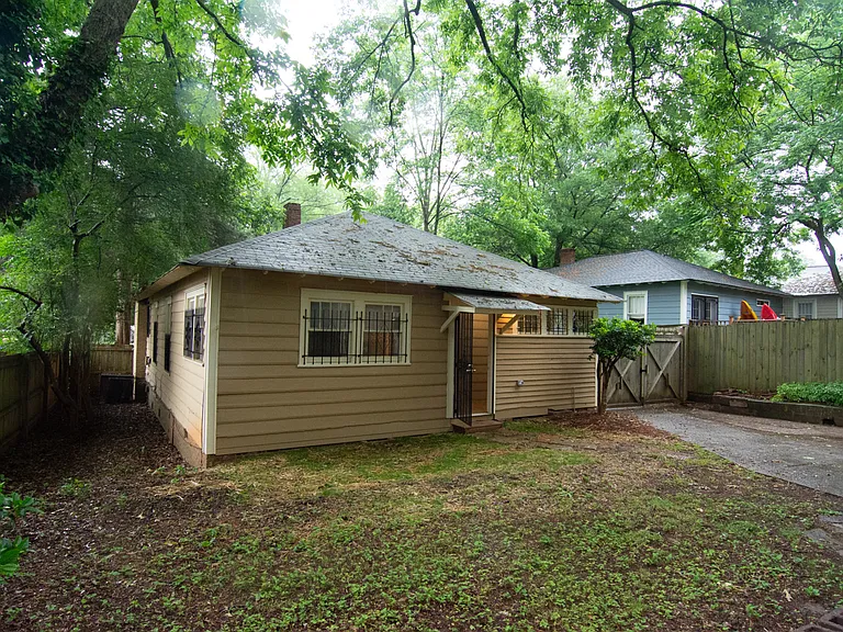 Backyard view of house.