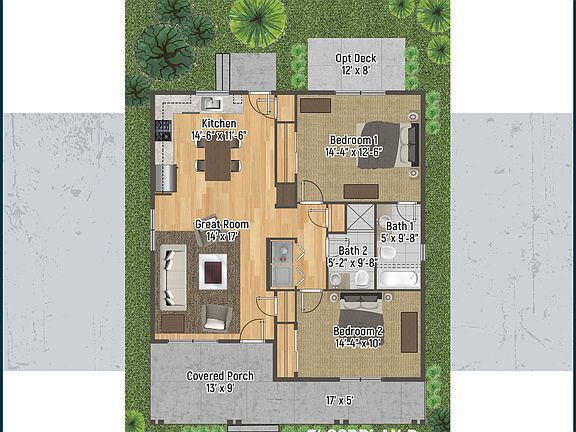 Elden 1 Elevation B Floorplan