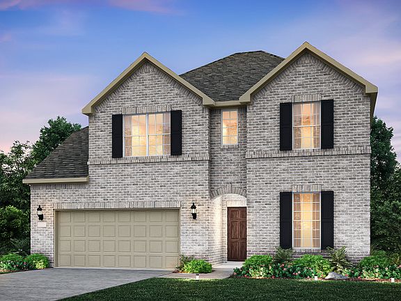 Exterior A with shutters, and 2-car garage with additional storage