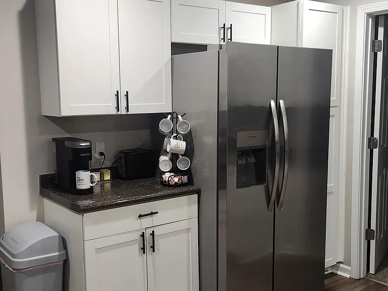 coffee station/fridge