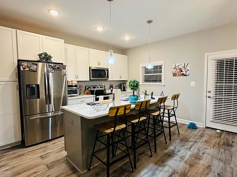 kitchen and spacious island