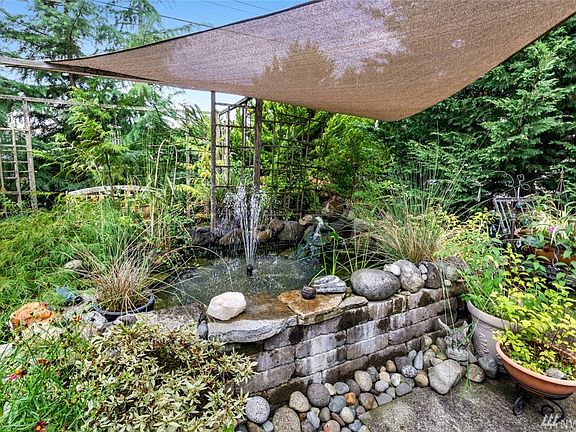 Beautiful fish pond in font.