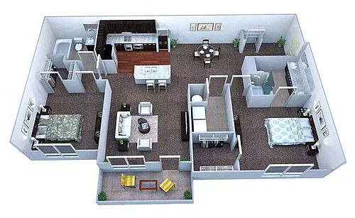 Floor plan B3 2 Bed/2 Bath