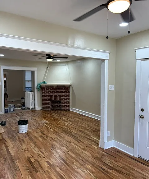 Living room and dining room