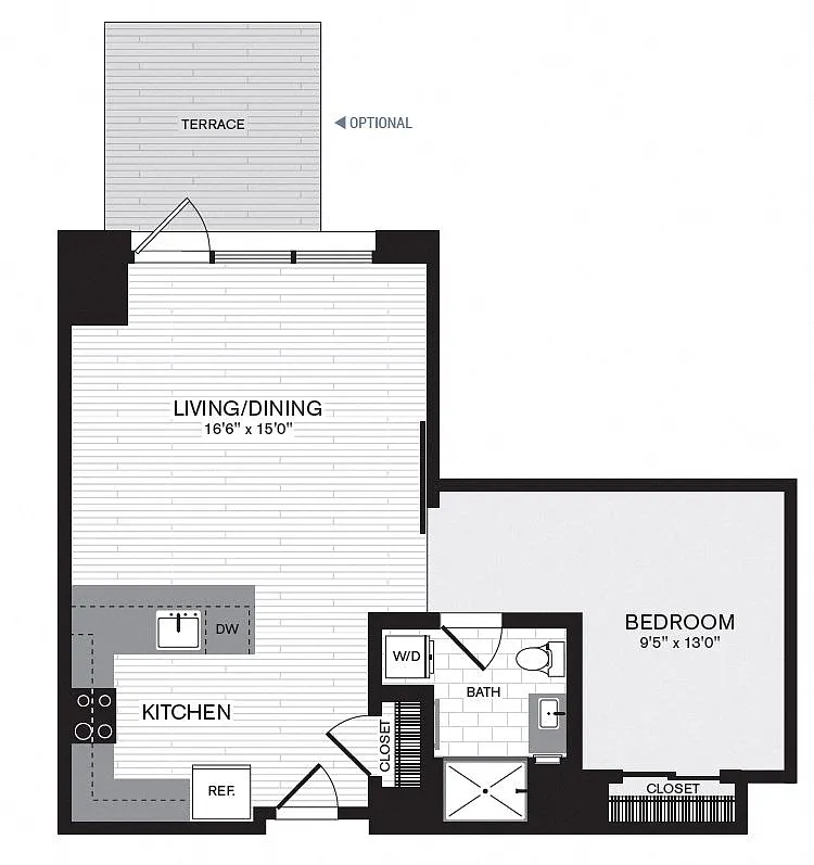 Floor plan 1 Bed/1 Bath