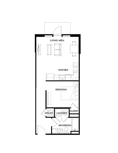 Floor plan Studio (626 SF)