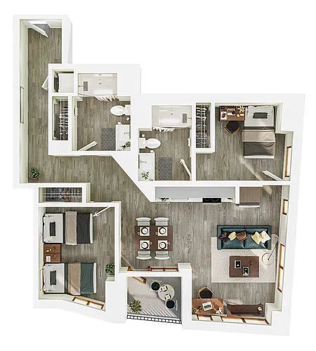 Floor plan 2BR/2BA - B6