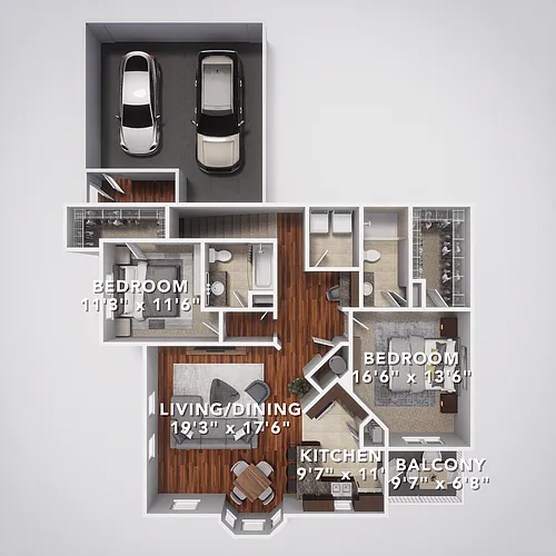Floor plan B3G - Attached Garage Included