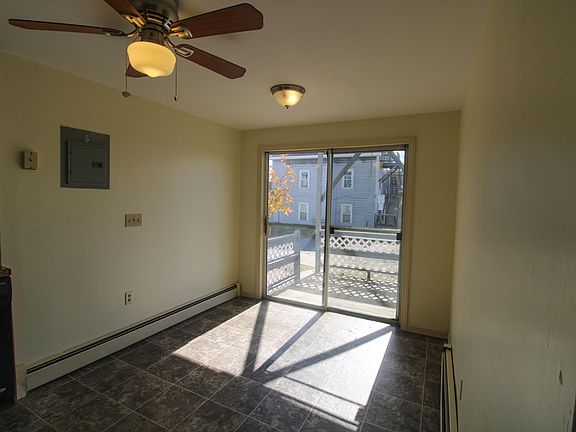 Sliding doors out to deck from kitchen.