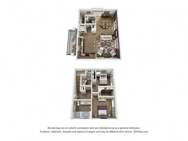 Floor plan Two Bedroom Townhome C5