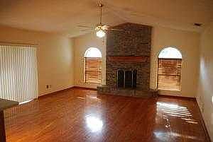 Living room with fireplace