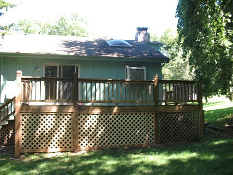 Deck out back with shade