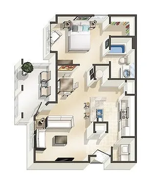 Floor plan 1D-R8 Income Qualified