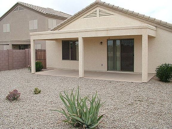 Landscaped back yard