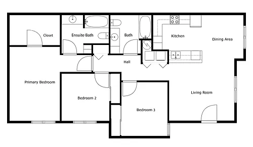 Floor plan Three Bedroom