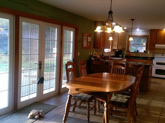 Dining room with french door