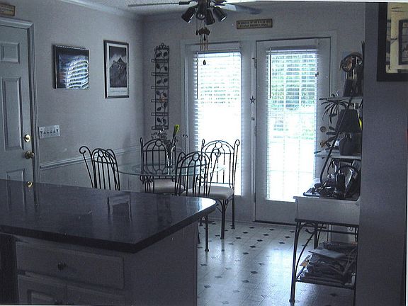 kitchen area looking out to backyard