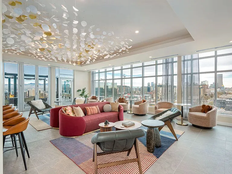 Rooftop sky lounge with seating