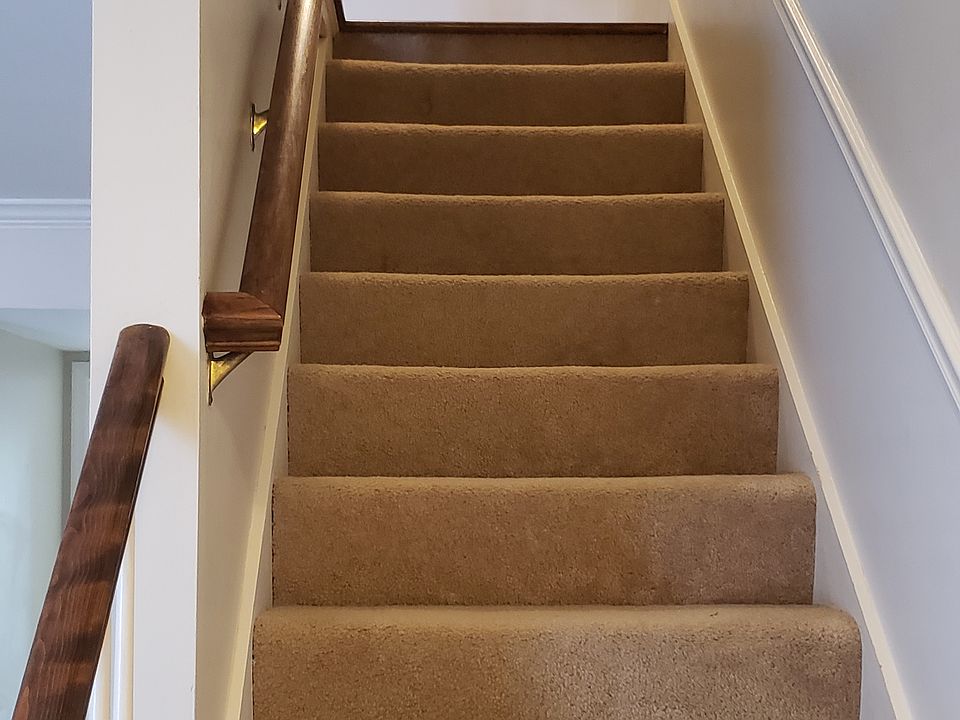 Only the stairs are carpeted to reduce noise and increase safety.