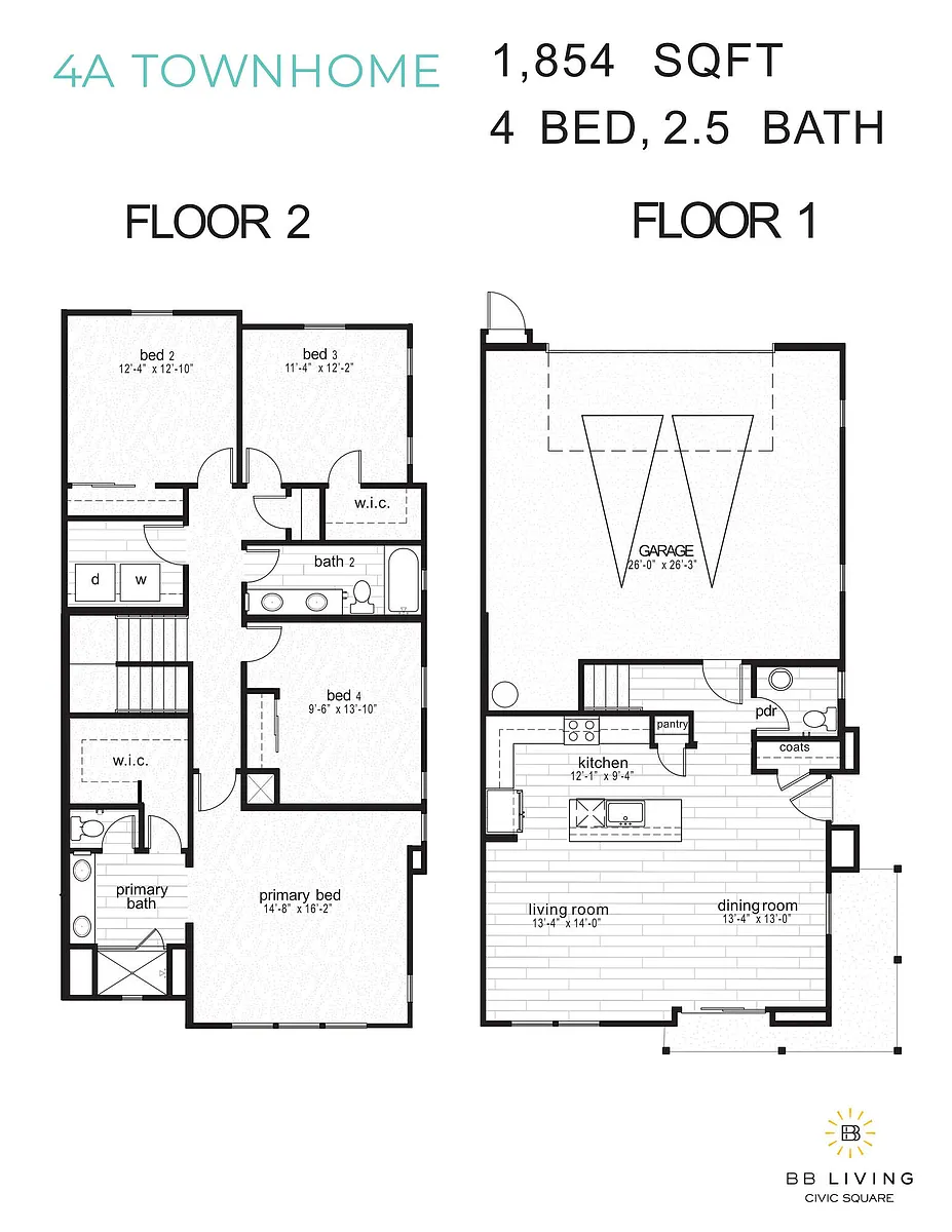 Floor plan 4A Townhome