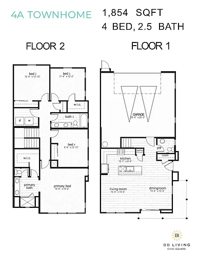 Floor plan 4A Townhome