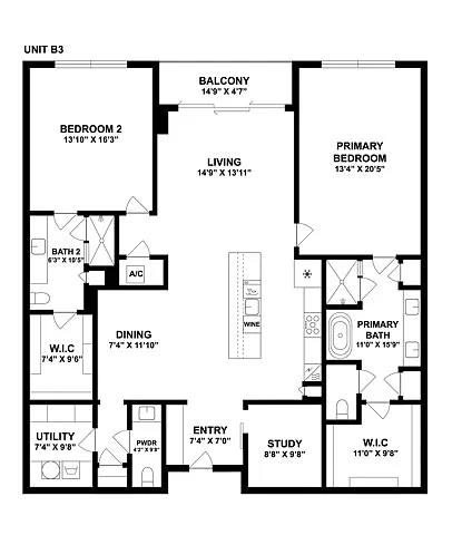 Floor plan B3E
