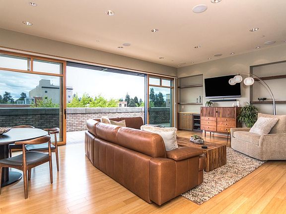 Living room with extra-wide sliding doors