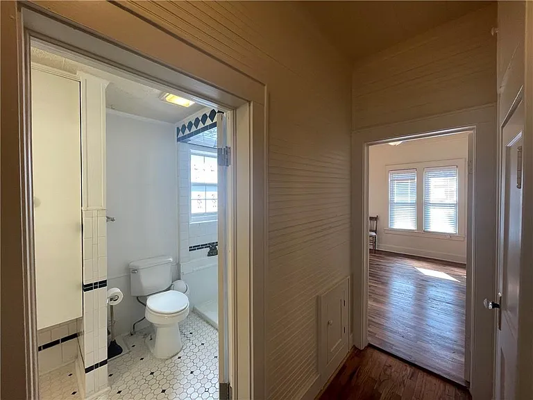 Bathroom with walk in shower.