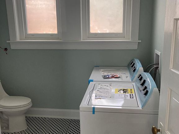 The new washer and new gas dryer.