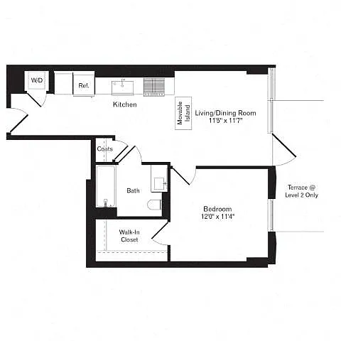 Floor plan 1C w/ Terrace