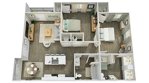 Floor plan 2 Bedroom, 2 Bathroom
