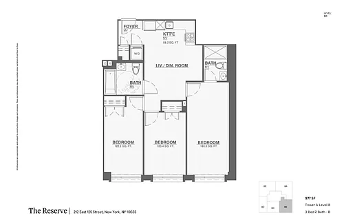Floor plan 3 Bedroom 2 Bathroom A
