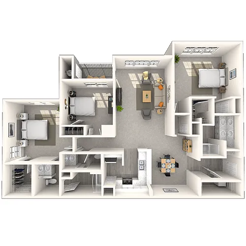 Floor plan Traditional 3x2.5 1552-1644 SF