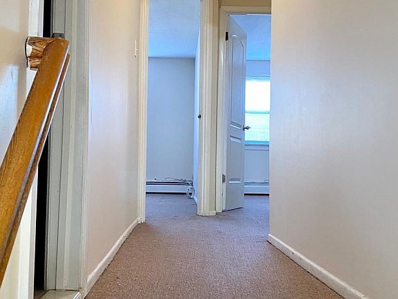 6 steps lead to the bathrooms and bedrooms