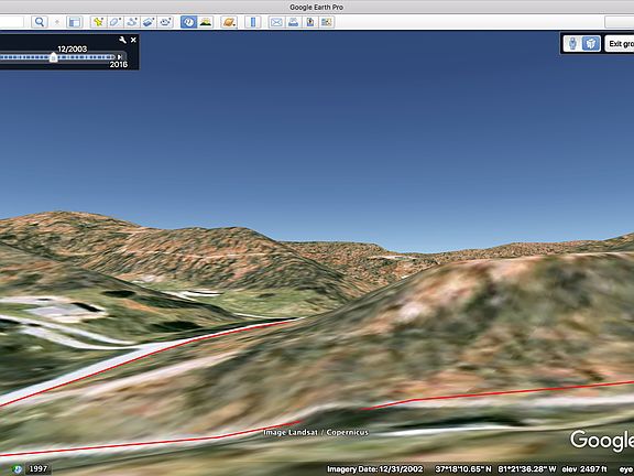 Side view showing level area