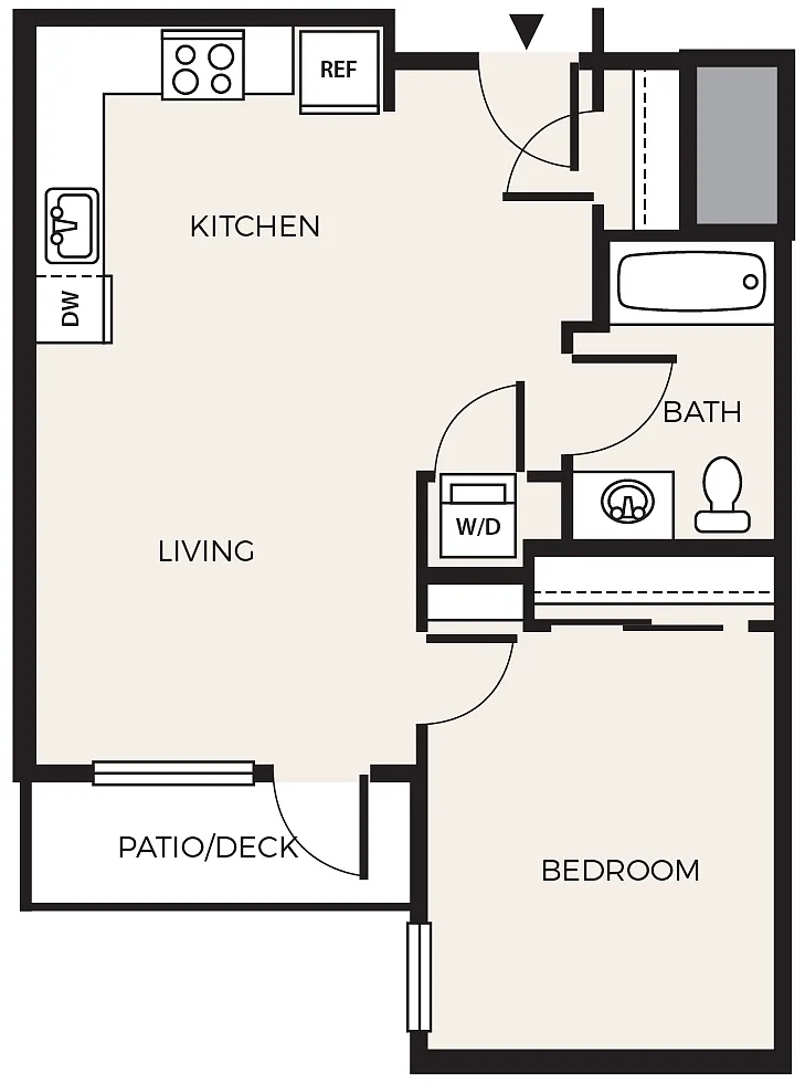 Floor plan 1 Bed 1 Bath A8