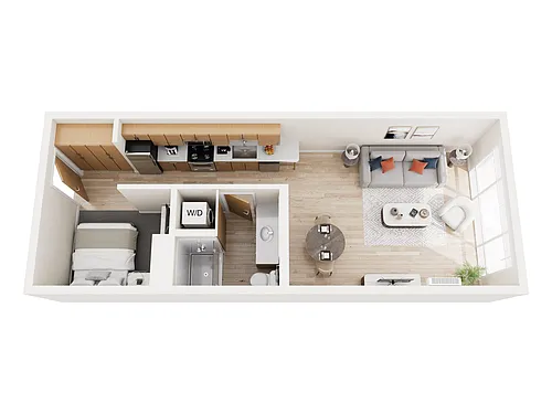 Floor plan Open 1 Bedroom 1 Bathroom