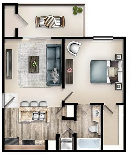 Floor plan The Appaloosa with Patio & Storage