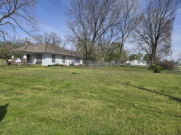 Fenced area of the yard.