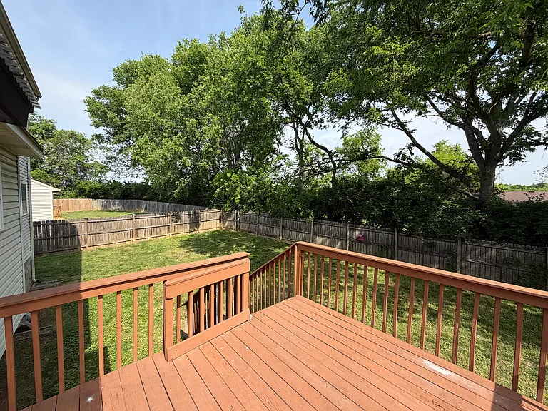 Fenced backyard