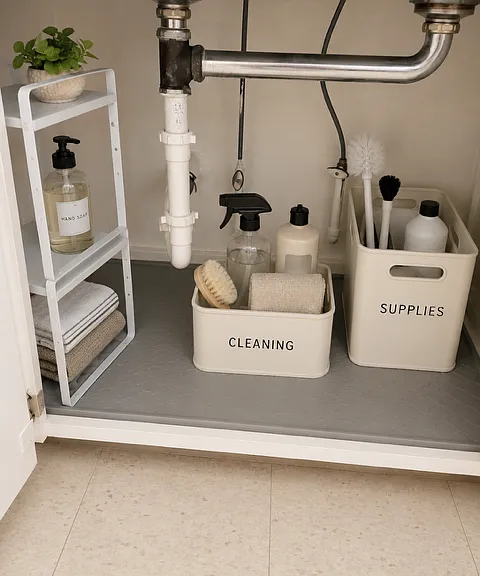Suggested undersink storage in kitchen