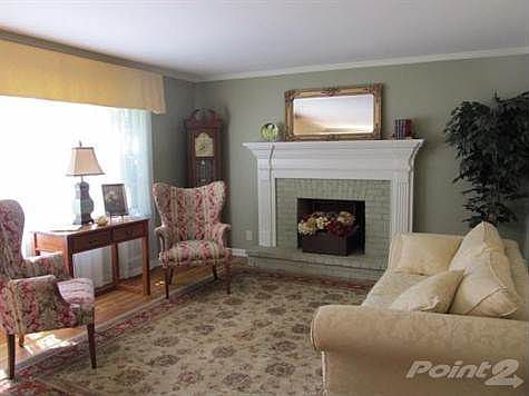 Living room with fireplace.