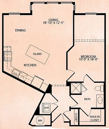 Floor plan Portland Flats A7 1 Bed 1 Bath